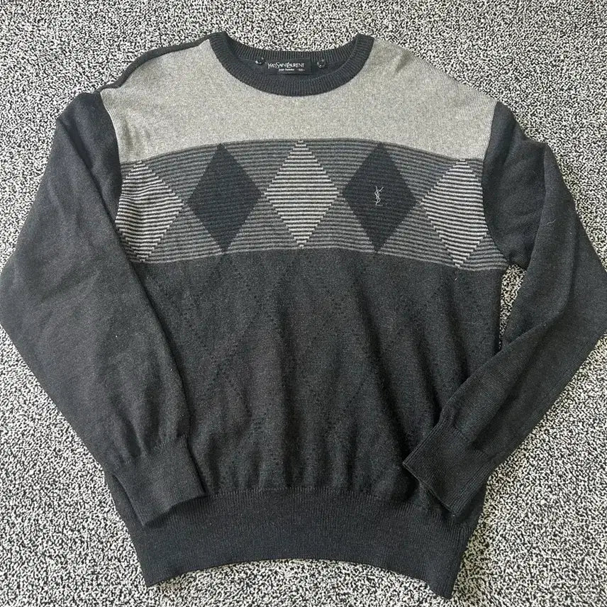 [BUNJANG] Saint Laurent Check Knit Sweater / 입생로랑 체크 니트