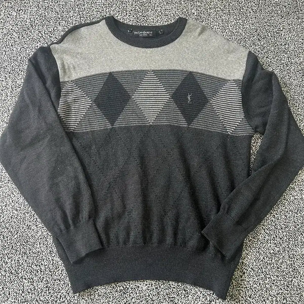 [BUNJANG] Saint Laurent Check Knit Sweater / 입생로랑 체크 니트