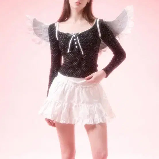 [BUNJANG] Dry Rose White Mini Skirt / 드라이로즈 화이트 스커트(현재 단종)
