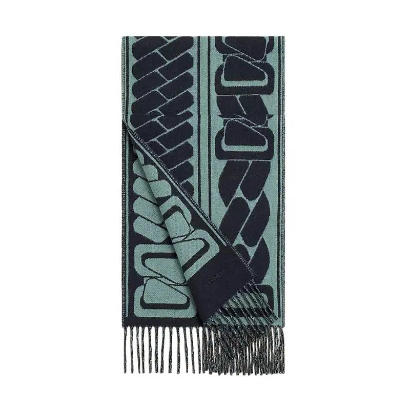 [BUNJANG] Hermès Clic, C'est Noue Cashmere Scarf Marine Celadon H392917T 02 / 에르메스 클릭 Clic, C'est Noue 머플러 목도리 마린 셀라동 H392917T 02