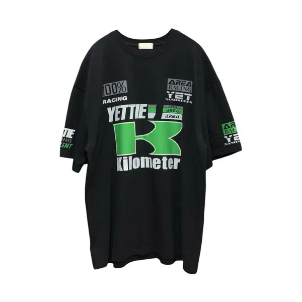 [BUNJANG] Black Racing Oversized T-Shirt / 블랙 레이싱 오버핏 반팔티
