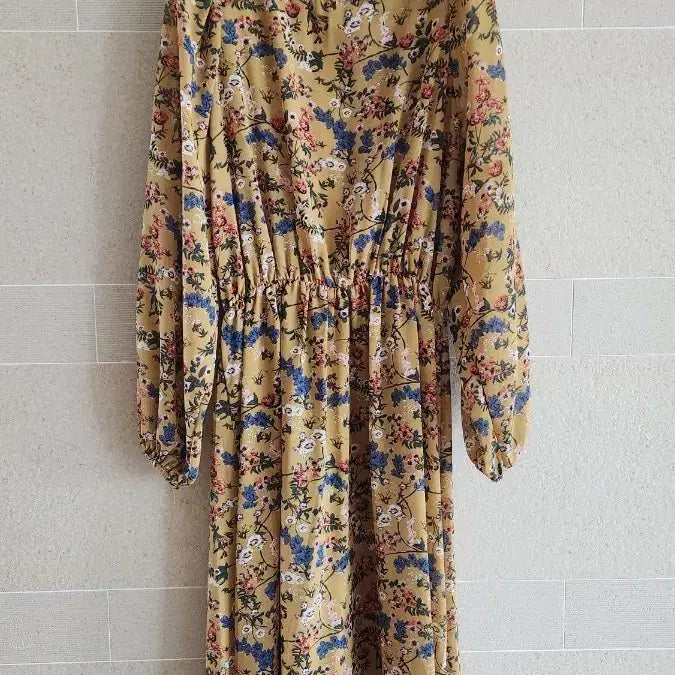 [BUNJANG] Floral Print Mini Dress / 노란색 플로럴 원피스ㅡ프리