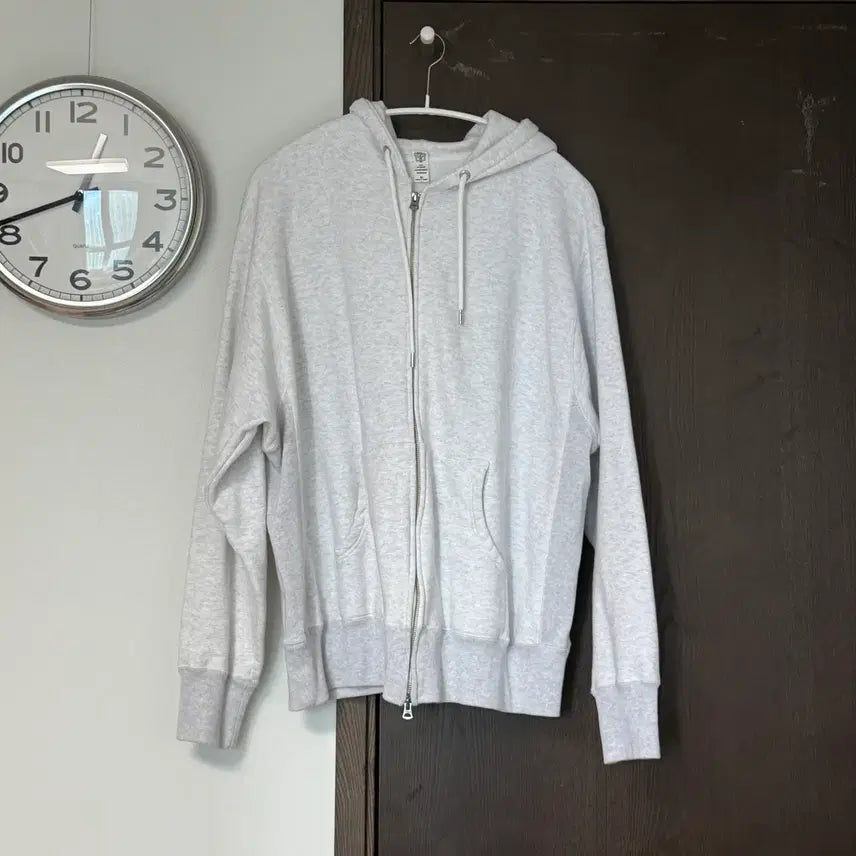 [BUNJANG] MOCT Thick Fleece Zip-Up Parka Hoodie White Melange / [XL] moct thick fleece zip up parka 후드집업 화이트 멜란지