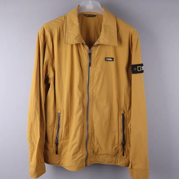 [BUNJANG] National Geographic Aroana Color Zip-Up Shacket Mustard (XL) / 내셔널지오그래픽 아로와나 카라집업 셔켓 머스타드 (XL)