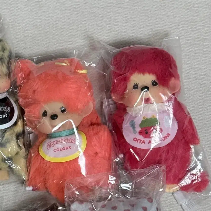 [BUNJANG] Monchhichi Doll Oita Red/Orange Twin Tails Set / 몬치치 인형 오이타 레드/오렌지양갈래세트