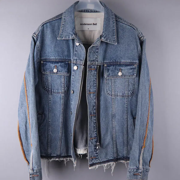 [BUNJANG] Andersson Bell Inside Out Zipper Denim Jacket Blue (M) / 앤더슨벨 인사이드 아웃 지퍼 데님 자켓 블루 (M)