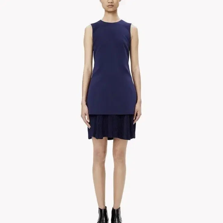 [BUNJANG] Theory Navy Pleated Sleeveless Dress / 새상품 6 ) 띠어리 네이비 플리츠 민소매 원피스