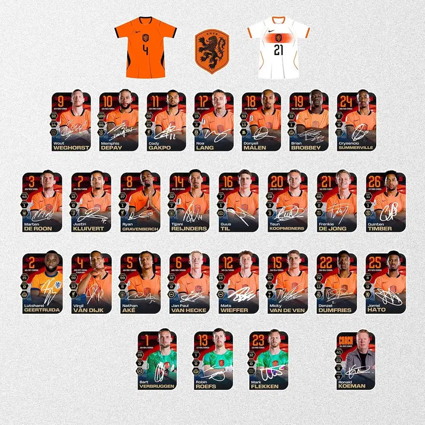 [BUNJANG] Netherlands National Team 2026 World Cup Acrylic Fridge Magnet Set / 2026 월드컵 네덜란드 대표팀 아크릴 냉장고 자석 - 쇼핑백+포스터+열쇠고리+철제 상자