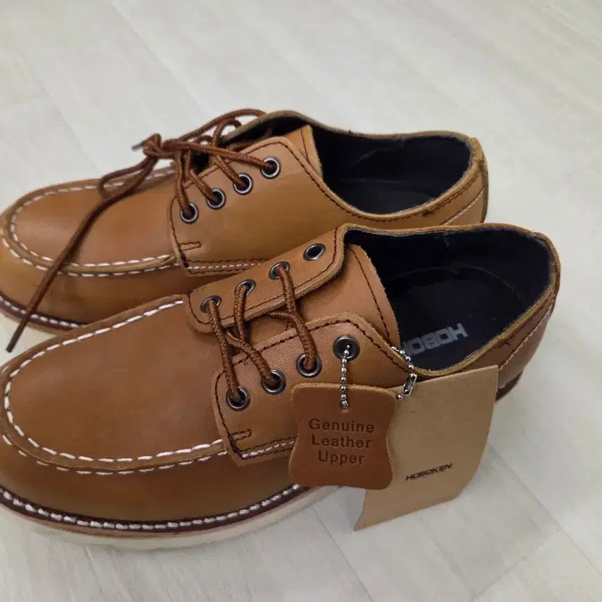 [BUNJANG] Hoboken Men's Leather Loafers Brown Size 250 / HOBOKEN 남성 가죽 로퍼 250 브라운