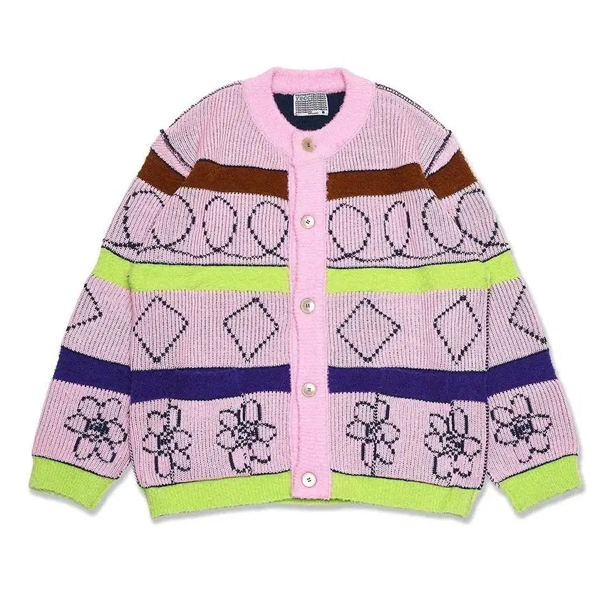 [BUNJANG] Youthbath Colorful Unisex Reversible Knit Cardigan / 유쓰배쓰 컬러풀 남녀공용 리버시블 니트가디건