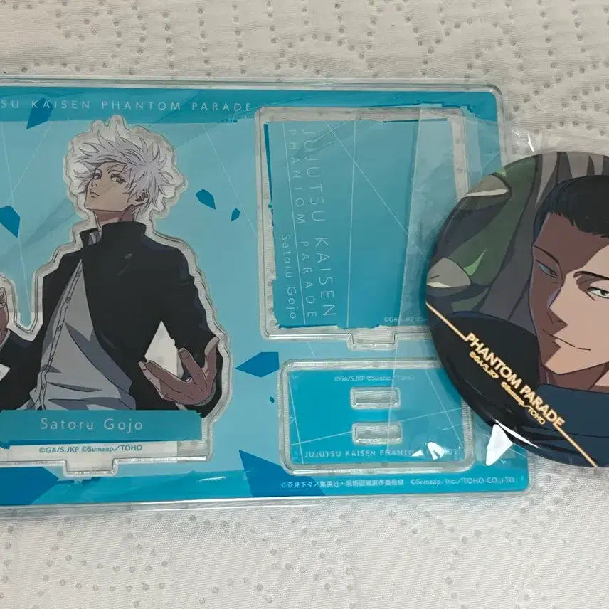 [BUNJANG] Jujutsu Kaisen Gojo Phantom Parade Acrylic Stand & Geto Badge Set / 주술회전 고죠 팬텀퍼레이드 아크릴 스탠드+게토 뱃지