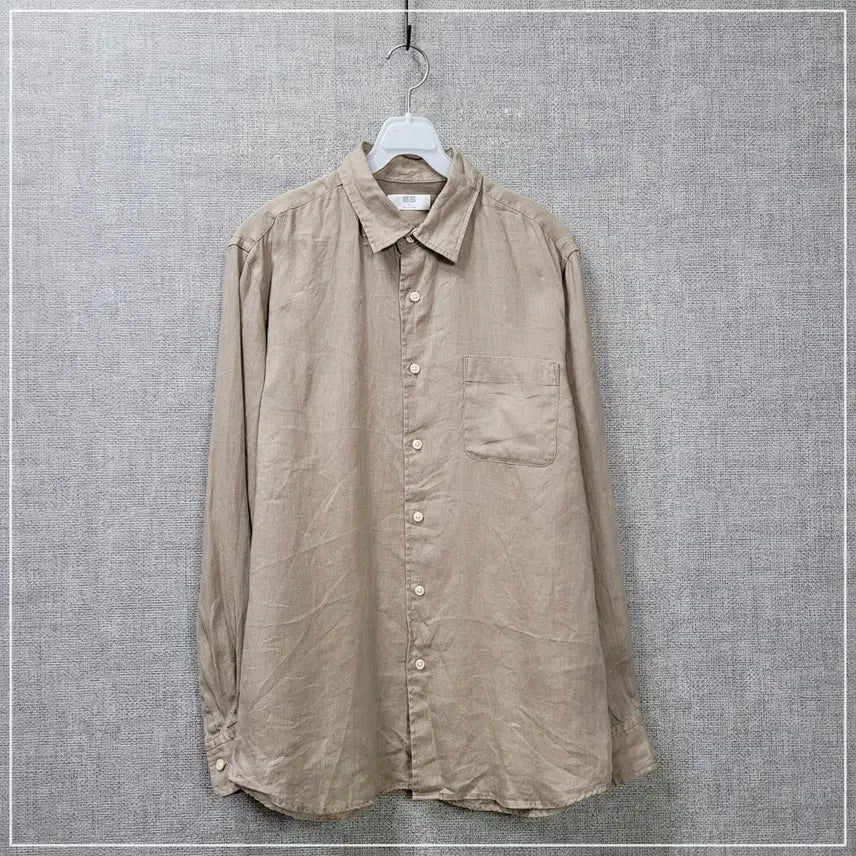 [BUNJANG] Uniqlo Linen Shirt Men's Size 100 / 2513. 유니클로 린넨 셔츠 남성100