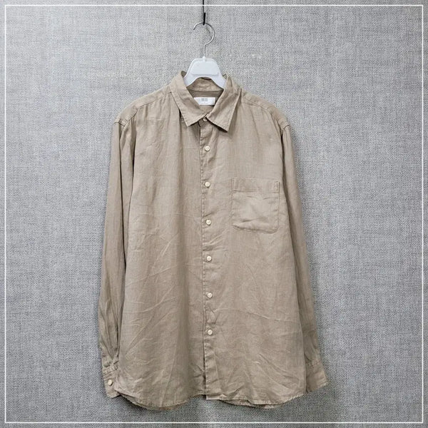 [BUNJANG] Uniqlo Linen Shirt Men's Size 100 / 2513. 유니클로 린넨 셔츠 남성100