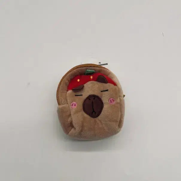 [BUNJANG] Strawberry Hat Capybara Coin Pouch & Earphone Case Keychain / 딸기 모자 카피바라 동전 지갑 및 이어폰 보관키링