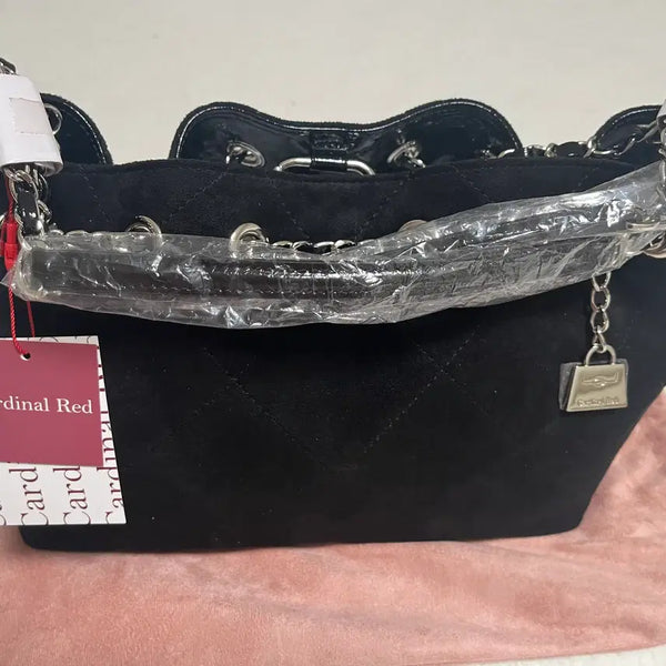 [BUNJANG] Cardinal Red Suede Dimy Bag Black / 카디널레드 디미백 스웨이드 블랙