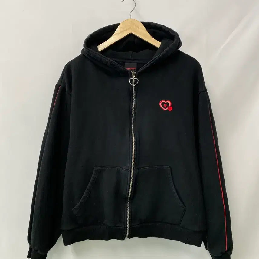 [BUNJANG] 90SENSE Black Hoodie Zip-Up (Size F) / 180. 90SENSE 블랙 후드집업 F