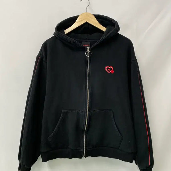 [BUNJANG] 90SENSE Black Hoodie Zip-Up (Size F) / 180. 90SENSE 블랙 후드집업 F