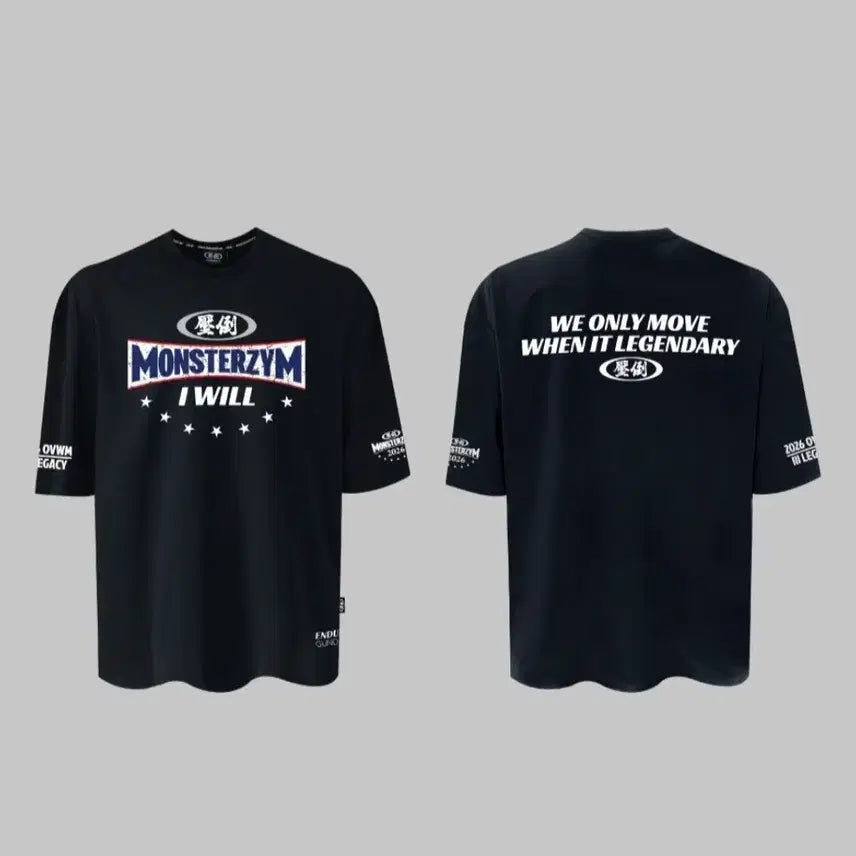 [BUNJANG] Abdo Graphic Print T-Shirt (Unsealed) / 2026 압도 몬스터짐 티셔츠 미개봉 새상품