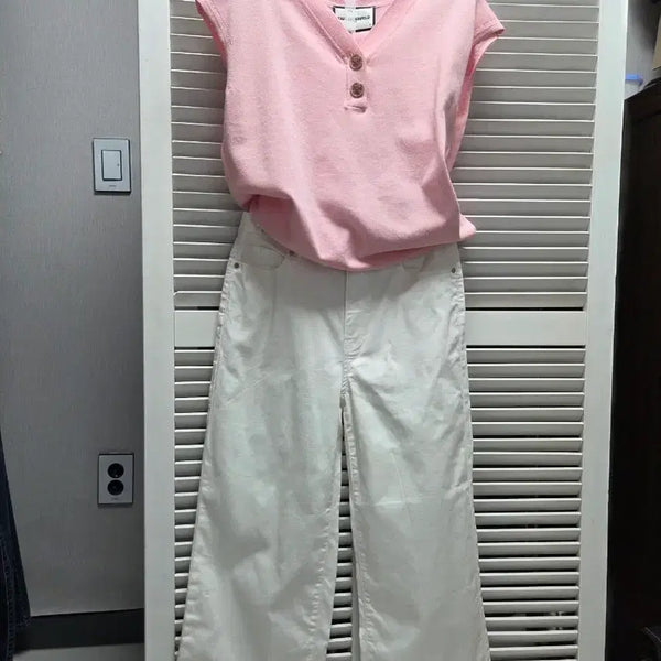 [BUNJANG] Bluefit Summer Wide Leg White Pants / 블루핏 여름 와이드 흰색바지