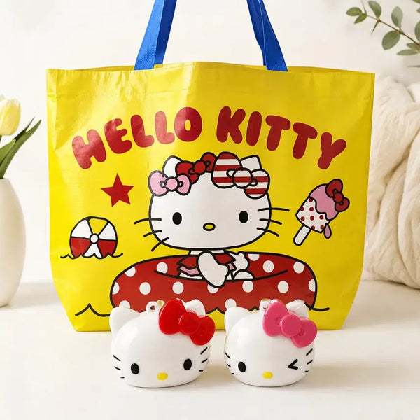 [BUNJANG] Hello Kitty Set (Unsealed Reusable Bag/Kitty Keychain Lids) / 헬로키티 세트(미개봉 리유저블백/키티키링 뚜껑2)