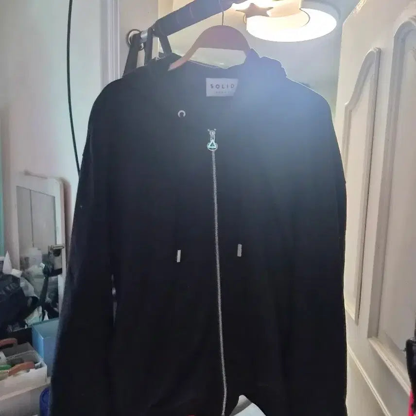[BUNJANG] Solid Homme Black Oversized Hoodie Zip-up 52 / 솔리드옴므 블랙 후드 집업 오버핏 52