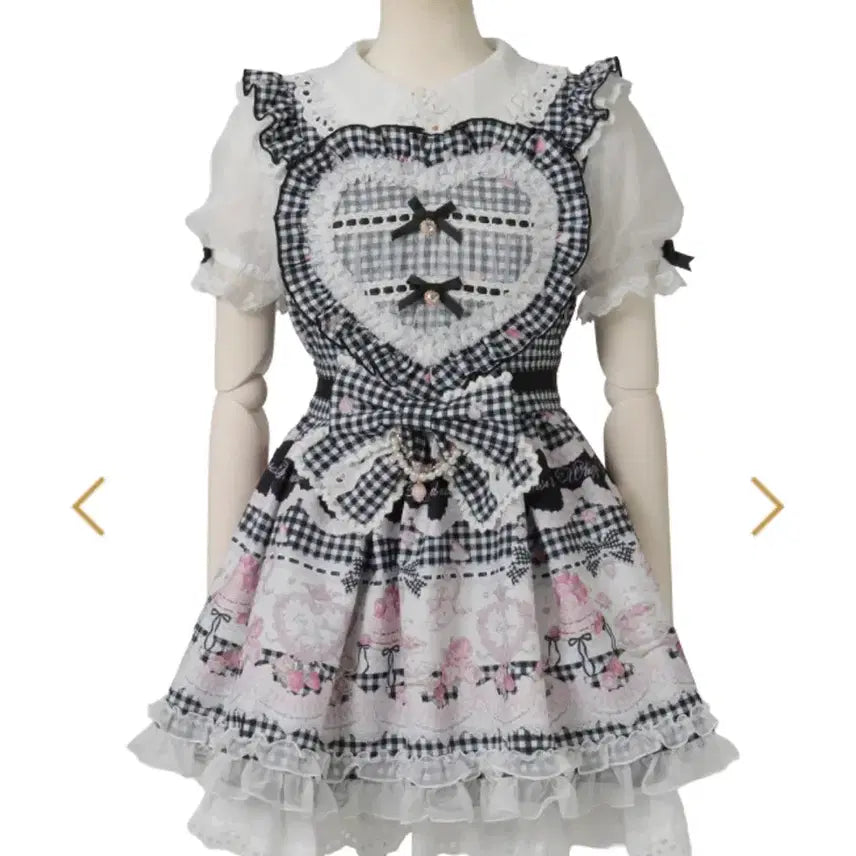 [BUNJANG] Lizlisa Gingham Tea Room Dress + Dot Bag Bundle Set / 리즈리사 깅엄티룸 원피스 + 도트백 일괄 지뢰계