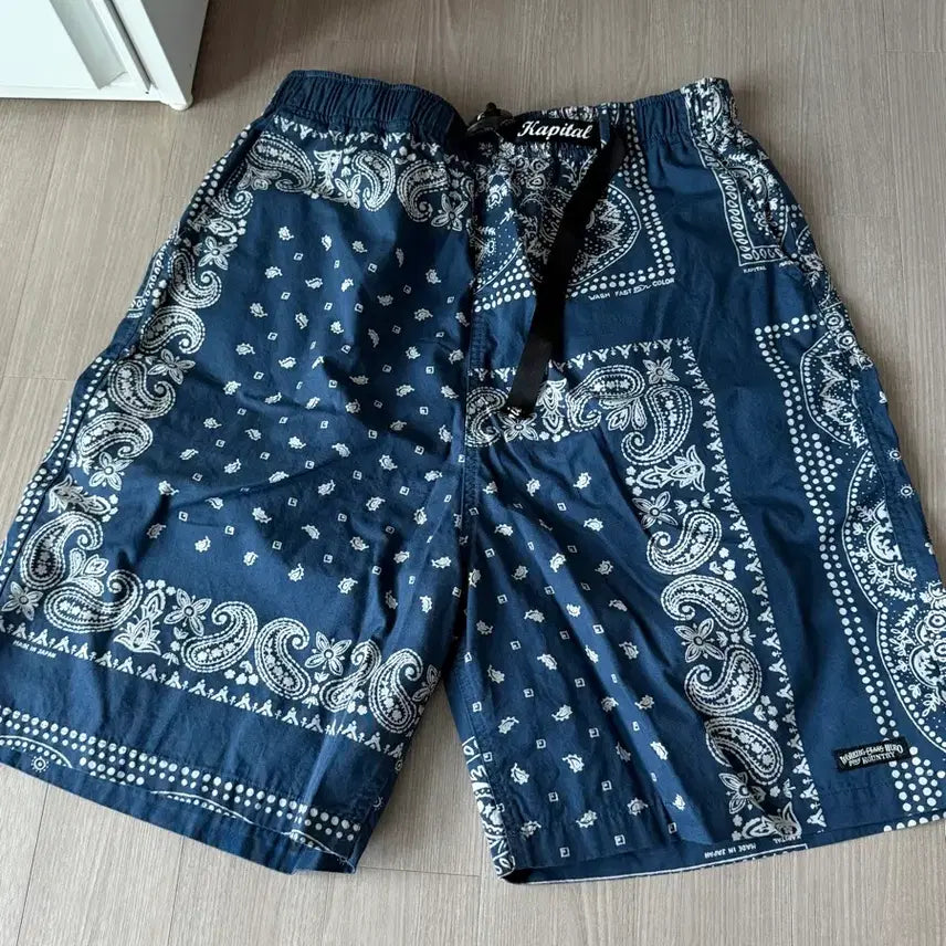 [BUNJANG] Kapital Bandana Patchwork Easy Shorts Navy Size 4 / 새상품 캐피탈 반다나 패치워크 이지 쇼츠 네이비 4