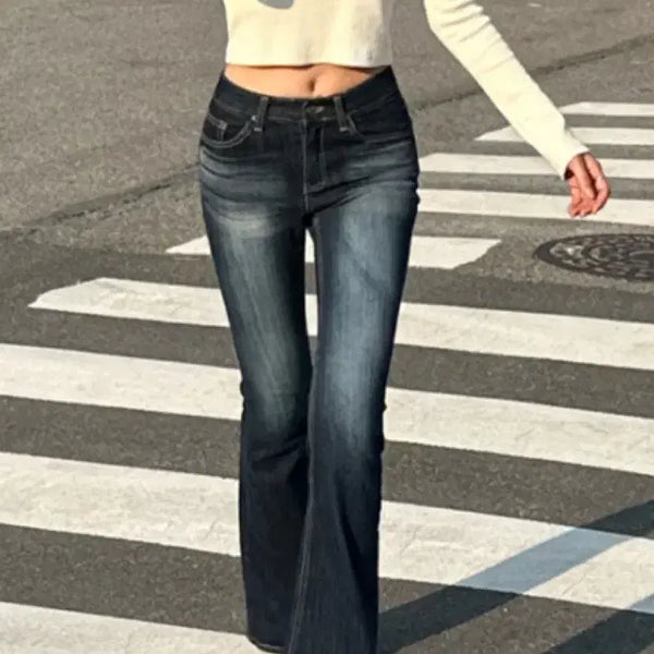 [BUNJANG] Low-Rise Back Pocket Bootcut Pants / 로우라이즈 백포켓 부츠컷 팬츠(착샷O