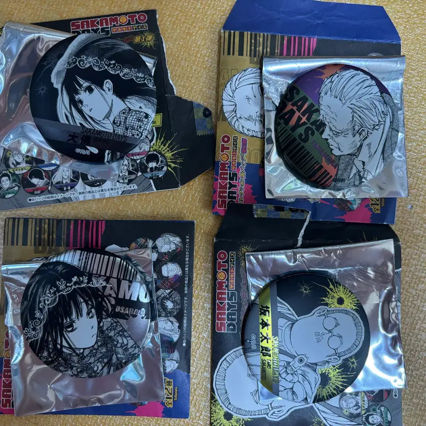 [BUNJANG] Sakamoto Days Collection Can Badge Bundle Set (Osaragi, Takamura, Tonkamo) / [개봉확인] 사카모토 디콜렉션 캔뱃지 오사라기, 타카무라, 뚱카모토일괄