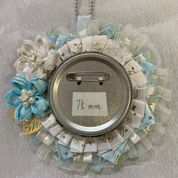 [BUNJANG] Blue & White Rosette Brooch / 블루&화이트 로제트