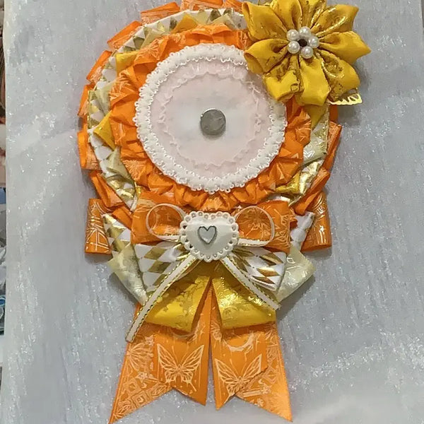 [BUNJANG] Orange Rosette Brooch 58mm / 58mm 오렌지 로제트