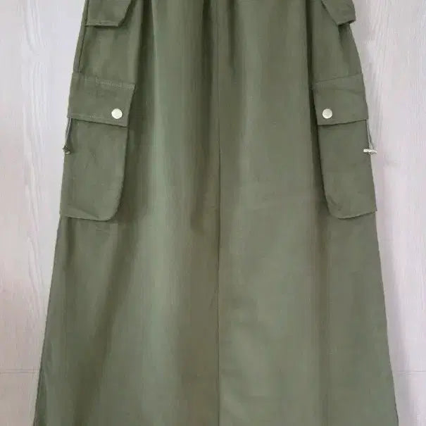[BUNJANG] Cargo Banding Long Skirt Khaki / 55~77카키 카고 밴딩스커트 새상품