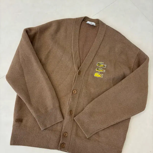 [BUNJANG] Lacoste Thick Wool Blend Cardigan Size 105 / [백화점판] 라코스테 두툼한 울혼방 가디건 105