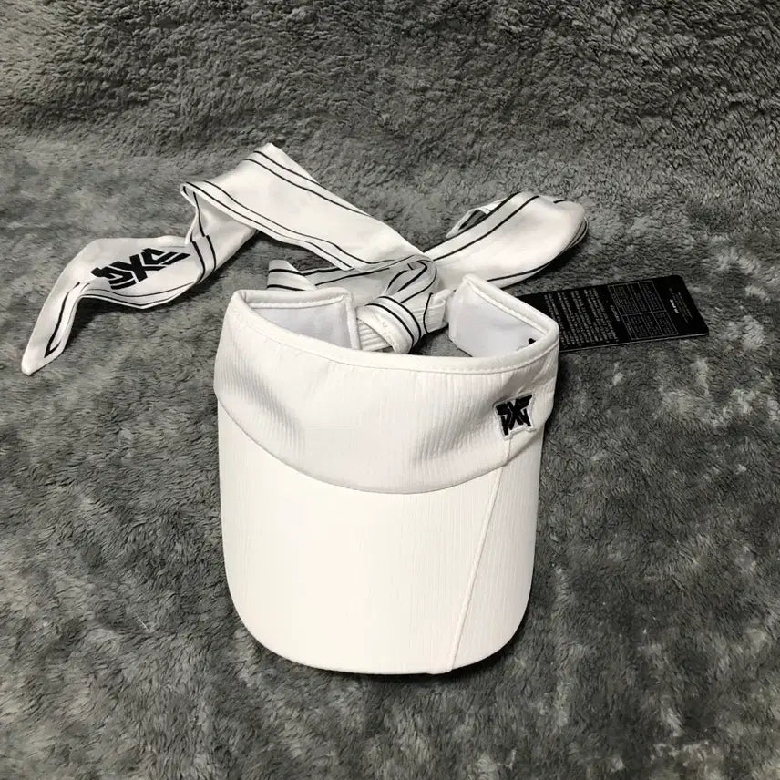 [BUNJANG] PXG Golf Cap White with Ribbon Detail / PXG 골프 볼캡 화이트 리본 포함