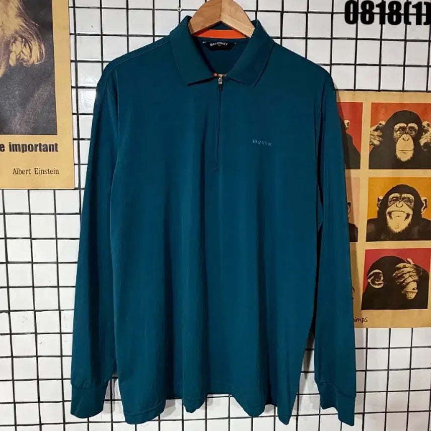 [BUNJANG] BALENKEY Dark Teal Collar T-Shirt Size 110 / BALENKEY 커라티 110 0818