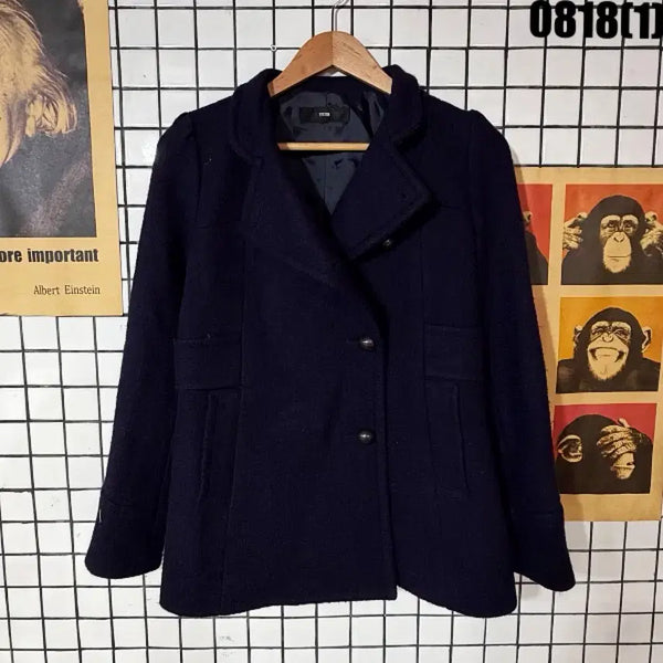 [BUNJANG] SYSTEM Double Button Coat Navy / SYSTEM 더블 버튼 코트 0818
