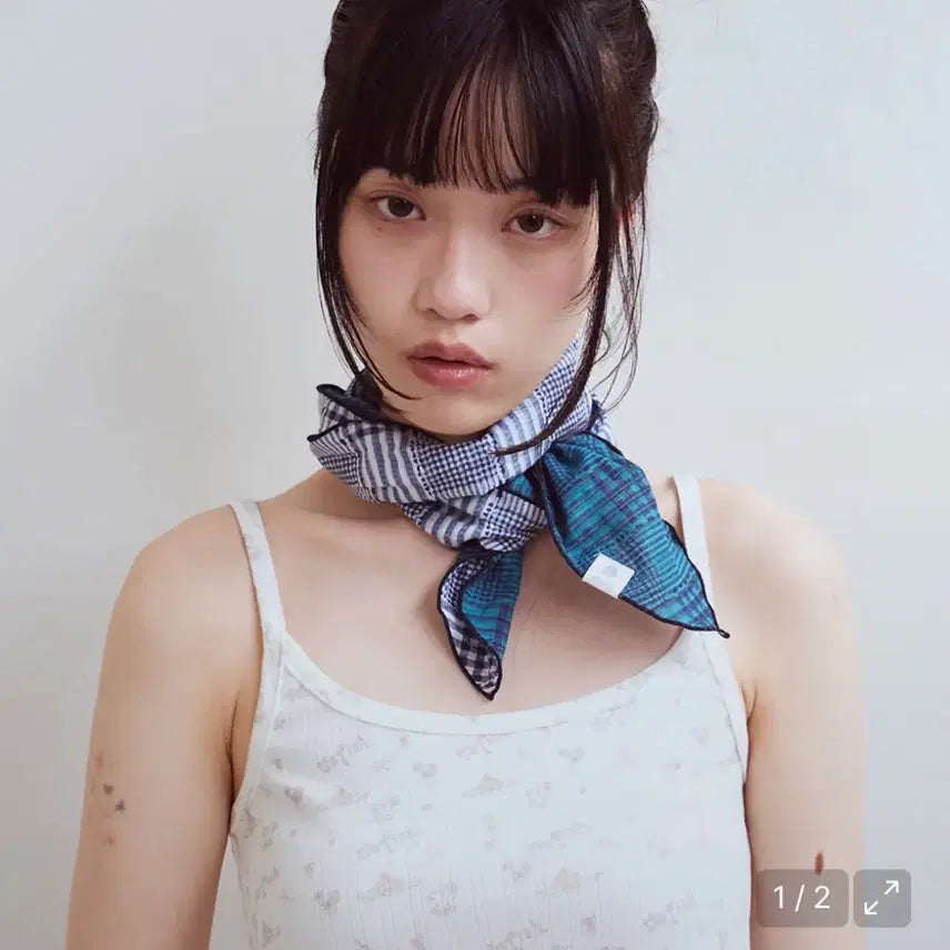 [BUNJANG] Ofish Blue Plaid Scarf / 오피쉬 스카프 품절 상품