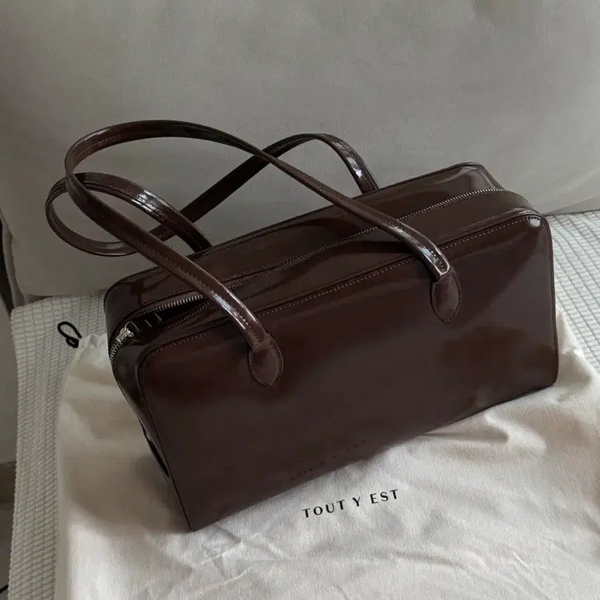[BUNJANG] TWEETYE Lokke Bag Long Strap Shiny Brown / 투티에 로케백 롱스트랩