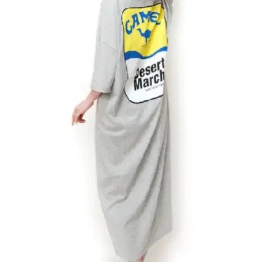 [BUNJANG] Mysong Plus-Size Desert Back Print Long Dress - Gray / 새상품 빅사이즈 여자 반팔 롱원피스 77 88 99