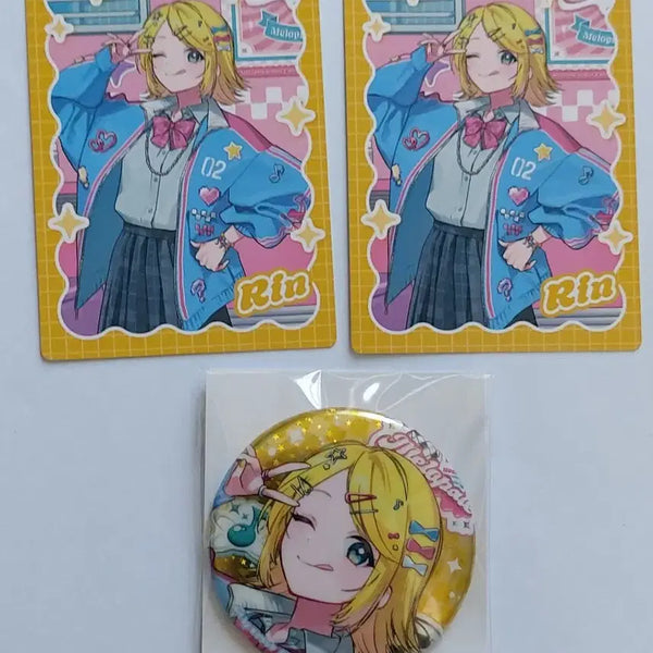 [BUNJANG] Kagamine Rin Meropare Can Badge & Card Bundle Set / 일괄) 프세카 프로세카 메로파레 카가미네 린 캔뱃지 카드 굿즈 포토카드 뱃지 지류