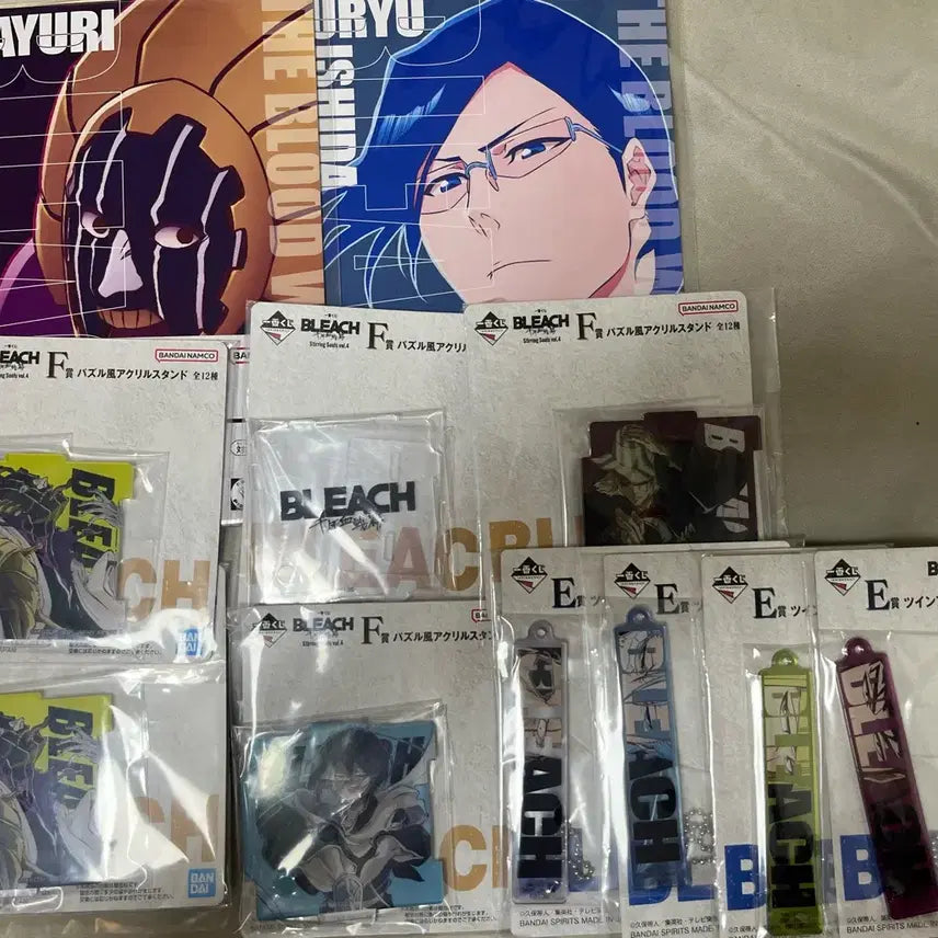 [BUNJANG] Bleach F Prize Acrylic & E Prize Keychain Bundle Set / 블리치 f상 로고 아크릴 및 e상 키링 제일복권 하위상 일괄