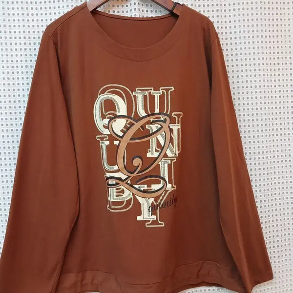 [BUNJANG] Brown Long Sleeve T-Shirt / Quu-ni by 브라운 긴팔 티셔츠 99