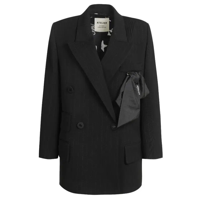 [BUNJANG] Lucky Chouette Atelier Stripe Black Jacket / 럭키슈에뜨 아뜰리에 자켓