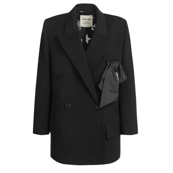 [BUNJANG] Lucky Chouette Atelier Stripe Black Jacket / 럭키슈에뜨 아뜰리에 자켓