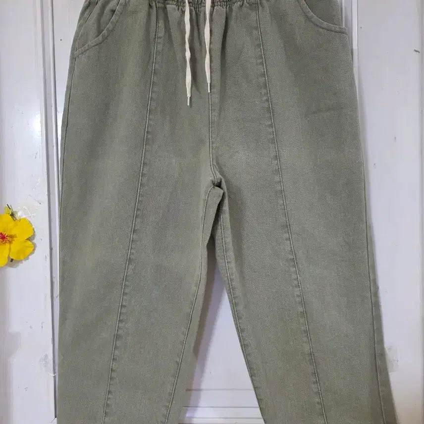 [BUNJANG] Wide Waistband Cotton Pants / 가을  초겨울  고급스러운 디자인이쁜  핏이이쁜  와이드 밴딩  면  통바지