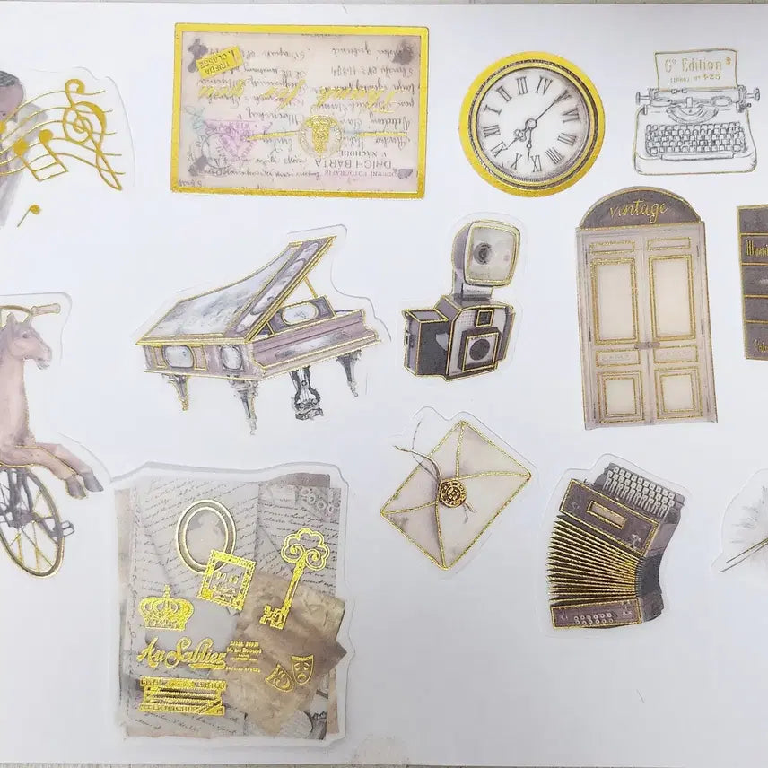 [BUNJANG] Vintage Scrapbooking Sticker Set / 빈티지 다꾸 스티커