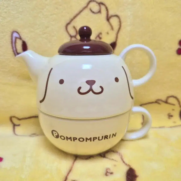 [BUNJANG] Sanrio Pompompurin Teapot & Teacup Set / 산리오 폼폼푸린 차주전자 찻잔 티팟 세트