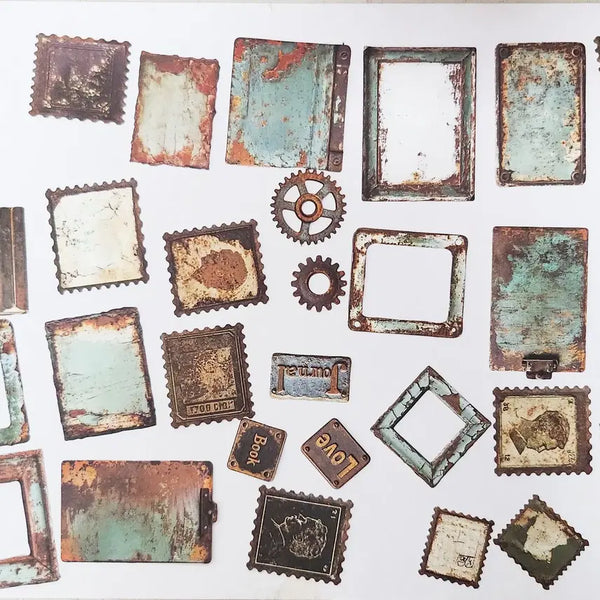 [BUNJANG] Vintage Journaling Stickers - Rusty / 다꾸 빈티지 스티커 러스티