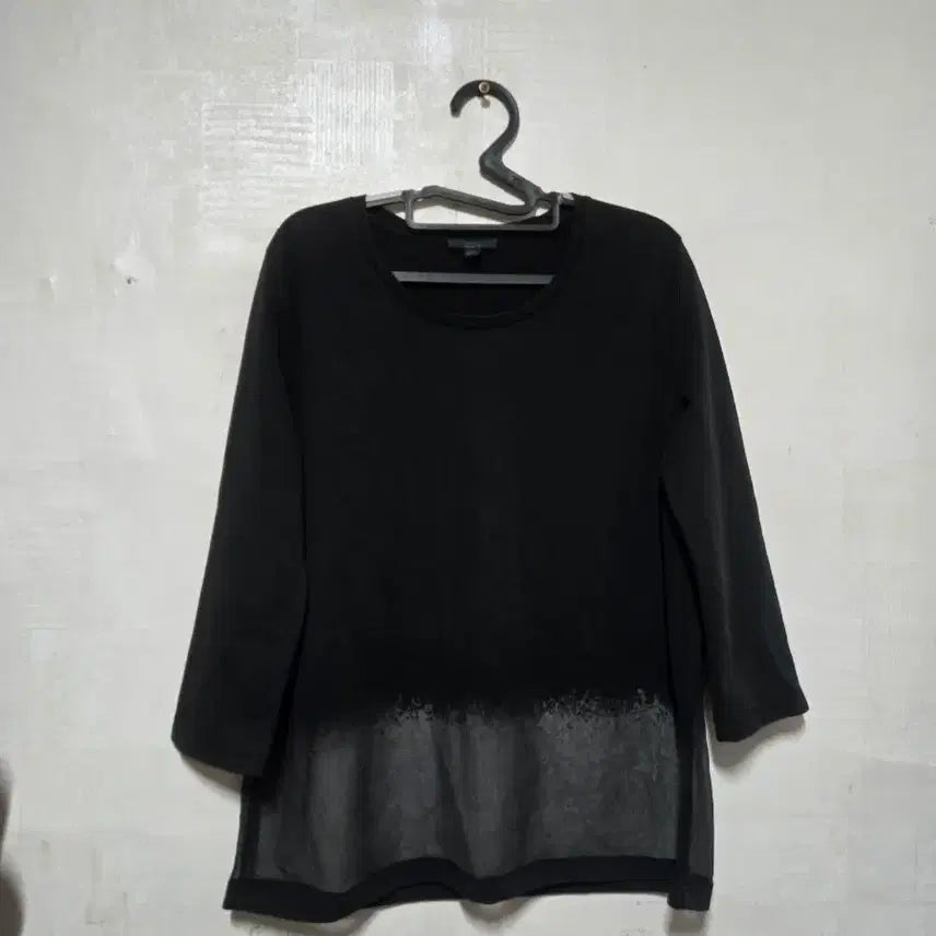 [BUNJANG] COS Sheer Panel Three-Quarter Sleeve T-Shirt (M) / COS 시스루 배색 칠부소매 티셔츠 M