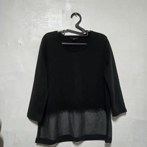 [BUNJANG] COS Sheer Panel Three-Quarter Sleeve T-Shirt (M) / COS 시스루 배색 칠부소매 티셔츠 M